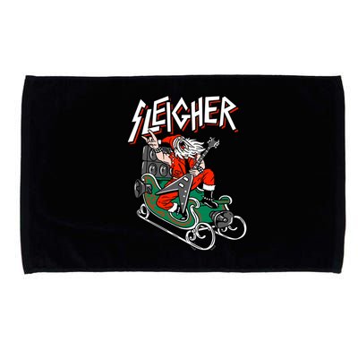 Ugly Christmas Sweater Sleigher Heavy Metal Santa Xmas Microfiber Hand Towel