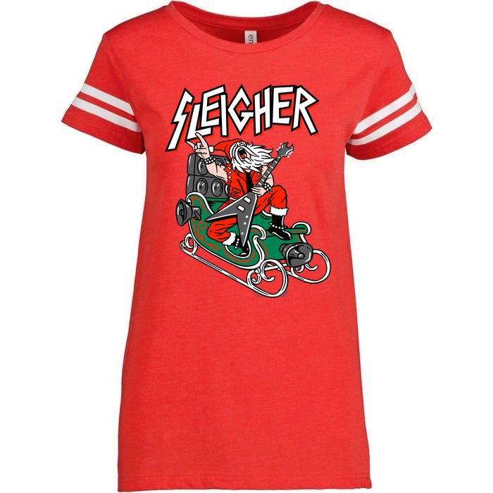 Ugly Christmas Sweater Sleigher Heavy Metal Santa Xmas Enza Ladies Jersey Football T-Shirt