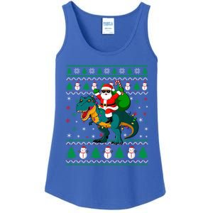 Ugly Christmas Santa Hat Dinosaur Lights Snowflakes Trex Gift Ladies Essential Tank