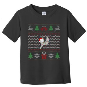 Ugly Christmas Sloth Sweater Santa Lights Funny Xmas Design Toddler T-Shirt