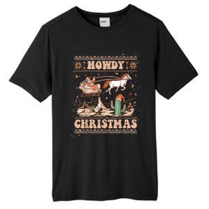 Ugly Cowboy Santa Riding Horse Howdy Christmas Tall Fusion ChromaSoft Performance T-Shirt