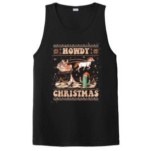 Ugly Cowboy Santa Riding Horse Howdy Christmas PosiCharge Competitor Tank