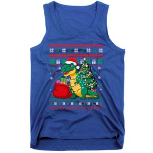 Ugly Christmas Snow Santa Hat Lights Snowflakes Trex Great Gift Tank Top