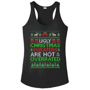 Ugly Christmas Sweaters Are Hot Overrated Funny Xmas Ladies PosiCharge Competitor Racerback Tank