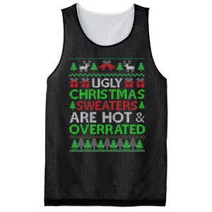 Ugly Christmas Sweaters Are Hot Overrated Funny Xmas Mesh Reversible Basketball Jersey Tank