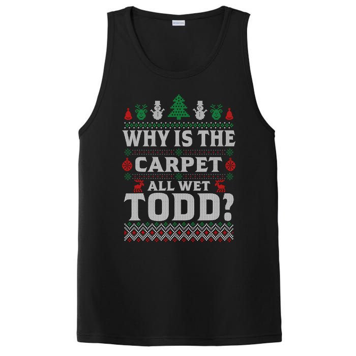 Ugly Christmas Sweater Why is the Carpet Wet Todd? Xmas PosiCharge Competitor Tank