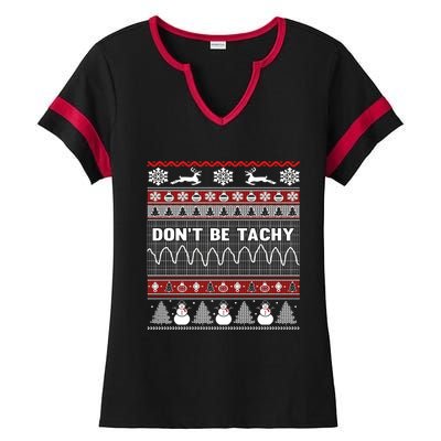 Ugly Christmas Sweater For Nurse Healthcare Ambulance Gift Ladies Halftime Notch Neck Tee