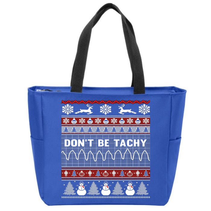 Ugly Christmas Sweater For Nurse Healthcare Ambulance Gift Zip Tote Bag