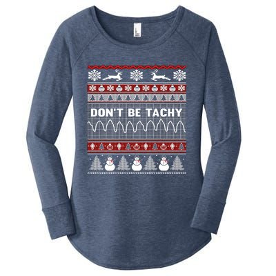 Ugly Christmas Sweater For Nurse Healthcare Ambulance Gift Women's Perfect Tri Tunic Long Sleeve Shirt