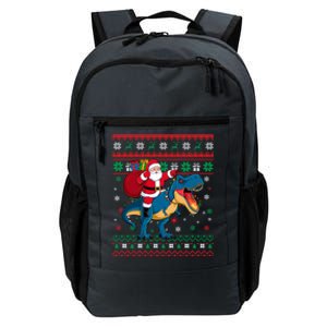 Ugly Christmas Snow Santa Hat Lights Snowflakes Trex Funny Gift Daily Commute Backpack