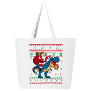 Ugly Christmas Snow Santa Hat Lights Snowflakes Trex Funny Gift 25L Jumbo Tote