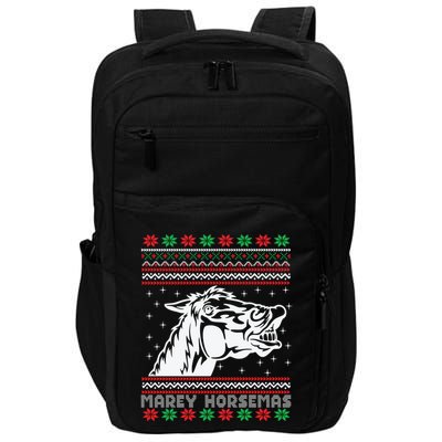 Ugly Christmas Sweater Horse Marey Horsemas Xmas Gift Impact Tech Backpack