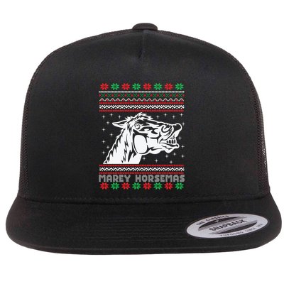Ugly Christmas Sweater Horse Marey Horsemas Xmas Gift Flatbill Hat