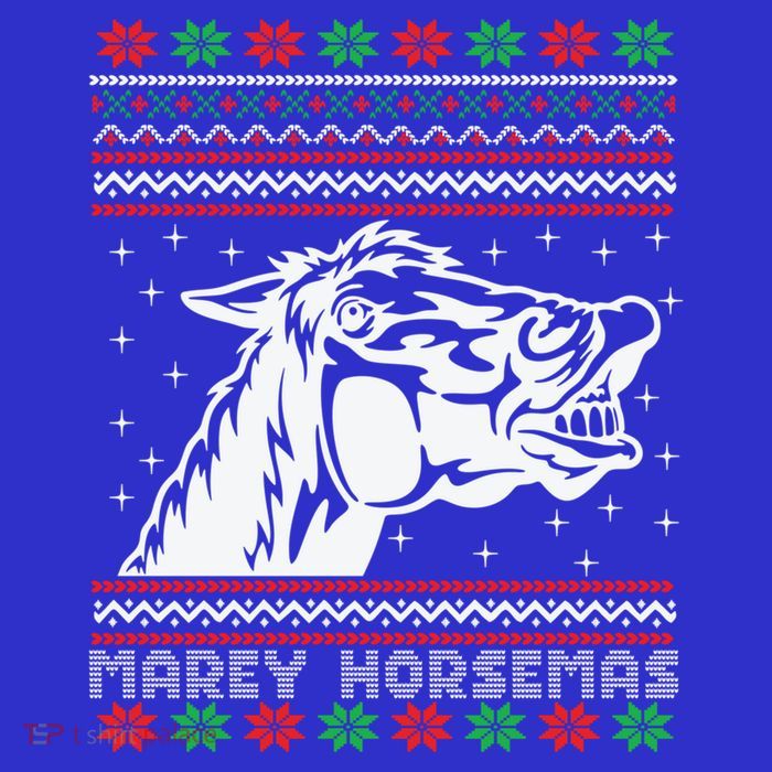 Ugly Christmas Sweater Horse Marey Horsemas Xmas Gift Premium T-Shirt