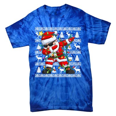 Ugly Christmas Sweater Dabbing Santa Meaningful Gift Tie-Dye T-Shirt