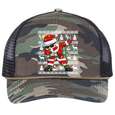 Ugly Christmas Sweater Dabbing Santa Meaningful Gift Retro Rope Trucker Hat Cap