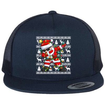 Ugly Christmas Sweater Dabbing Santa Meaningful Gift Flat Bill Trucker Hat