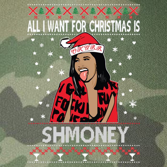 Ugly Christmas Sweater Cardi B All I Want For Christmas Is Shmoney Legacy Tie Dye Trucker Hat