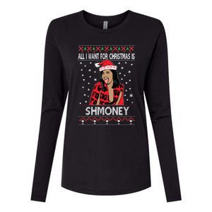 Ugly Christmas Sweater Cardi B All I Want For Christmas Is Shmoney Womens Cotton Relaxed Long Sleeve T-Shirt