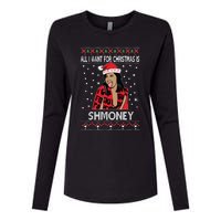 Ugly Christmas Sweater Cardi B All I Want For Christmas Is Shmoney Womens Cotton Relaxed Long Sleeve T-Shirt