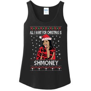 Ugly Christmas Sweater Cardi B All I Want For Christmas Is Shmoney Ladies Essential Tank