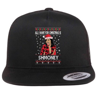 Ugly Christmas Sweater Cardi B All I Want For Christmas Is Shmoney Flatbill Hat