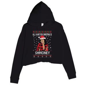 Ugly Christmas Sweater Cardi B All I Want For Christmas Is Shmoney Crop Fleece Hoodie