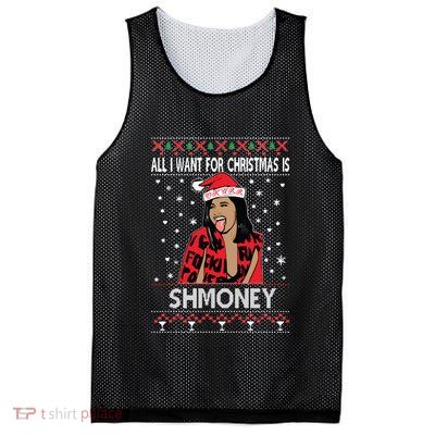Ugly Christmas Sweater Cardi B All I Want For Christmas Is Shmoney Mesh Reversible Basketball Jersey Tank
