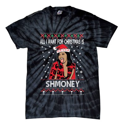 Ugly Christmas Sweater Cardi B All I Want For Christmas Is Shmoney Tie-Dye T-Shirt