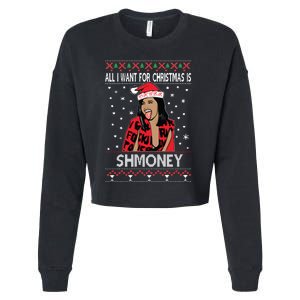 Ugly Christmas Sweater Cardi B All I Want For Christmas Is Shmoney Cropped Pullover Crew