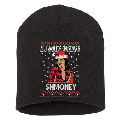 Ugly Christmas Sweater Cardi B All I Want For Christmas Is Shmoney Short Acrylic Beanie
