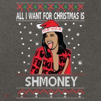 Ugly Christmas Sweater Cardi B All I Want For Christmas Is Shmoney Cotton Canvas Backpack