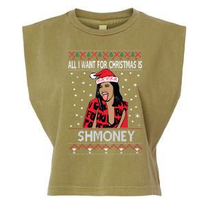 Ugly Christmas Sweater Cardi B All I Want For Christmas Is Shmoney Garment-Dyed Women's Muscle Tee