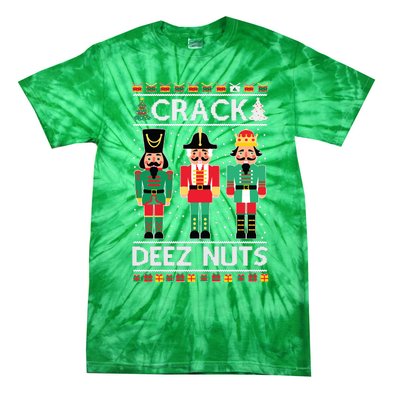 Ugly Christmas Sweater Nutcracker Crack Deez Nuts Tie-Dye T-Shirt