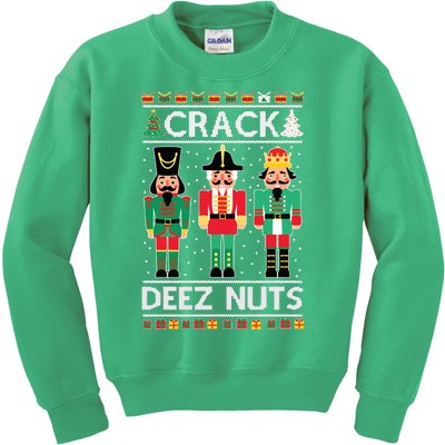 Ugly Christmas Sweater Nutcracker Crack Deez Nuts Kids Sweatshirt