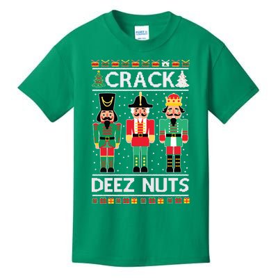 Ugly Christmas Sweater Nutcracker Crack Deez Nuts Kids T-Shirt