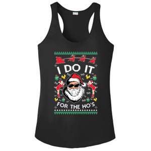 Ugly Christmas Sweater Santa Claus I Do It For The Hos Ladies PosiCharge Competitor Racerback Tank