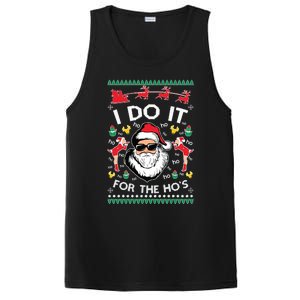 Ugly Christmas Sweater Santa Claus I Do It For The Hos PosiCharge Competitor Tank