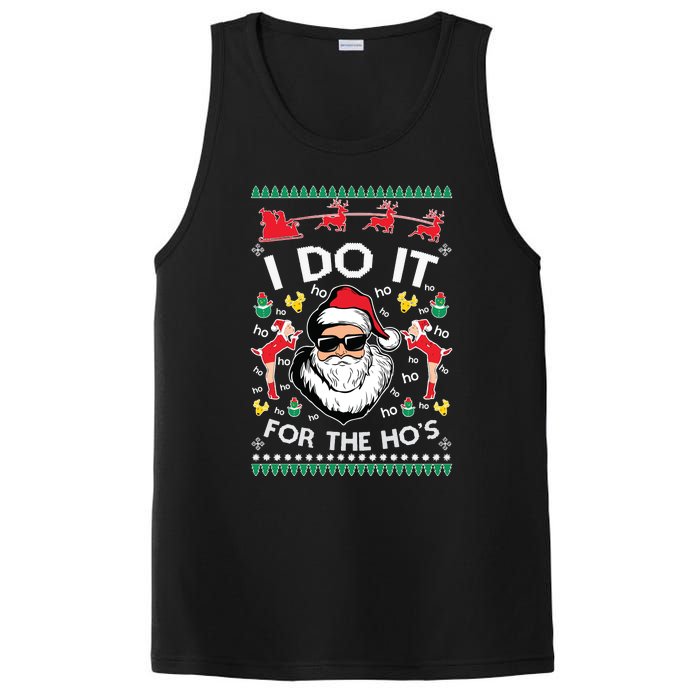 Ugly Christmas Sweater Santa Claus I Do It For The Hos PosiCharge Competitor Tank