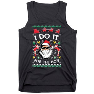 Ugly Christmas Sweater Santa Claus I Do It For The Hos Tank Top