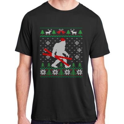 Ugly Christmas Sasquatch Ski Cool Gift Skiing Gift Cool Gift Adult ChromaSoft Performance T-Shirt