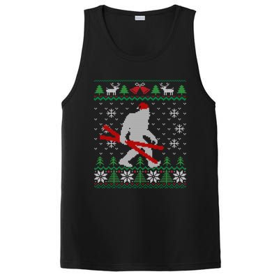 Ugly Christmas Sasquatch Ski Cool Gift Skiing Gift Cool Gift PosiCharge Competitor Tank