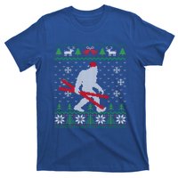 Ugly Christmas Sasquatch Ski Cool Gift Skiing Gift Cool Gift T-Shirt