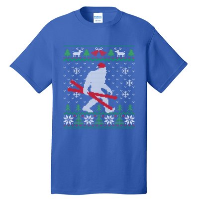 Ugly Christmas Sasquatch Ski Cool Gift Skiing Gift Cool Gift Tall T-Shirt