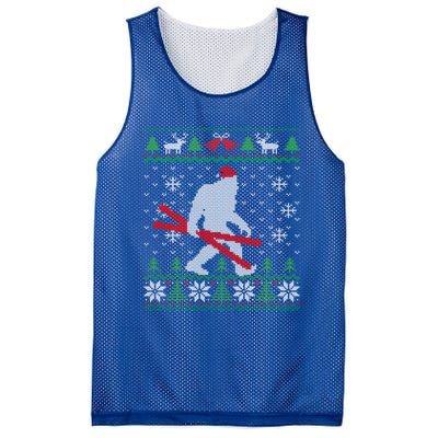 Ugly Christmas Sasquatch Ski Cool Gift Skiing Gift Cool Gift Mesh Reversible Basketball Jersey Tank