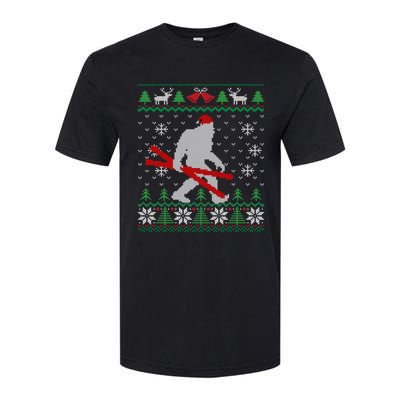 Ugly Christmas Sasquatch Ski Cool Gift Skiing Gift Cool Gift Softstyle® CVC T-Shirt