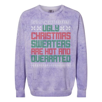 Ugly Christmas Sweaters Are Hot And Overrated Colorblast Crewneck Sweatshirt