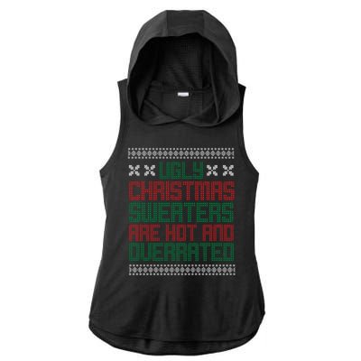 Ugly Christmas Sweaters Are Hot And Overrated Ladies PosiCharge Tri-Blend Wicking Draft Hoodie Tank