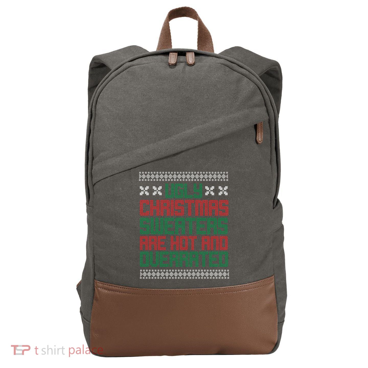 Ugly Christmas Sweaters Are Hot And Overrated Cotton Canvas Backpack