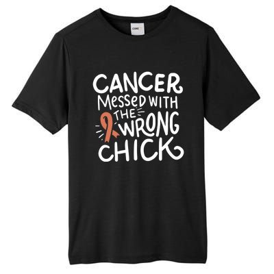 Uterine Cancer Survivor Fight Endometrial Chemo Gift Ribbon Gift Tall Fusion ChromaSoft Performance T-Shirt